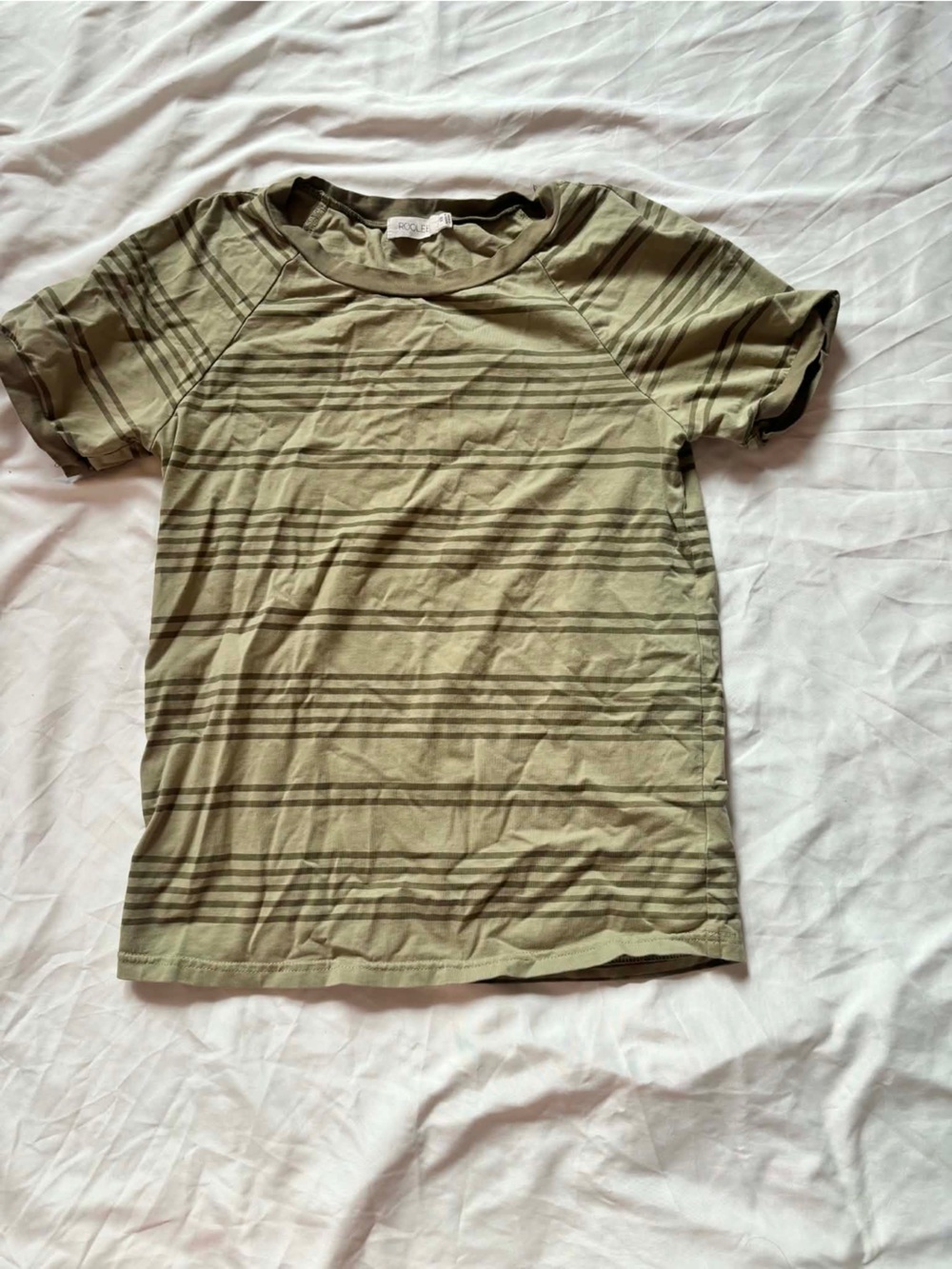 Roolee Olive Green Striped Shirt